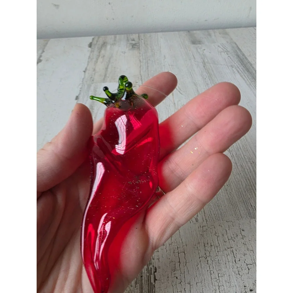 Glass chili ornament pepper vegetable fruit Xmas tree unique Italian‎ style